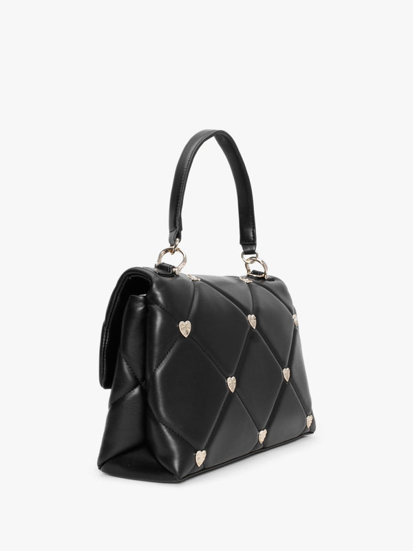 Heart Studs Black Shoulder Bag