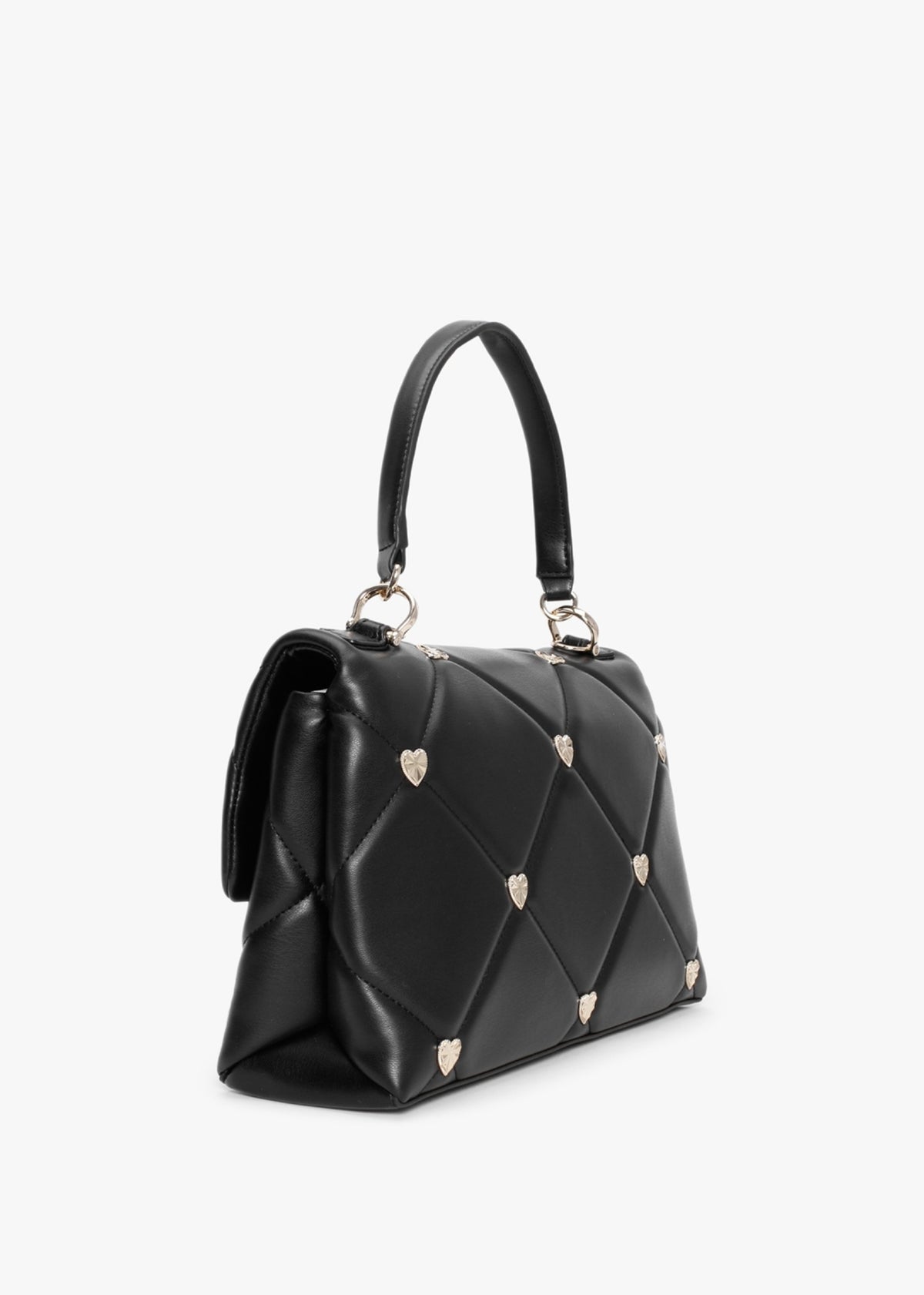 Heart Studs Black Shoulder Bag