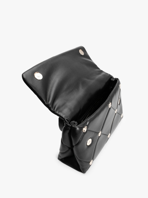 Heart Studs Black Shoulder Bag