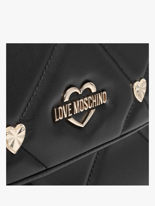 Heart Studs Black Shoulder Bag