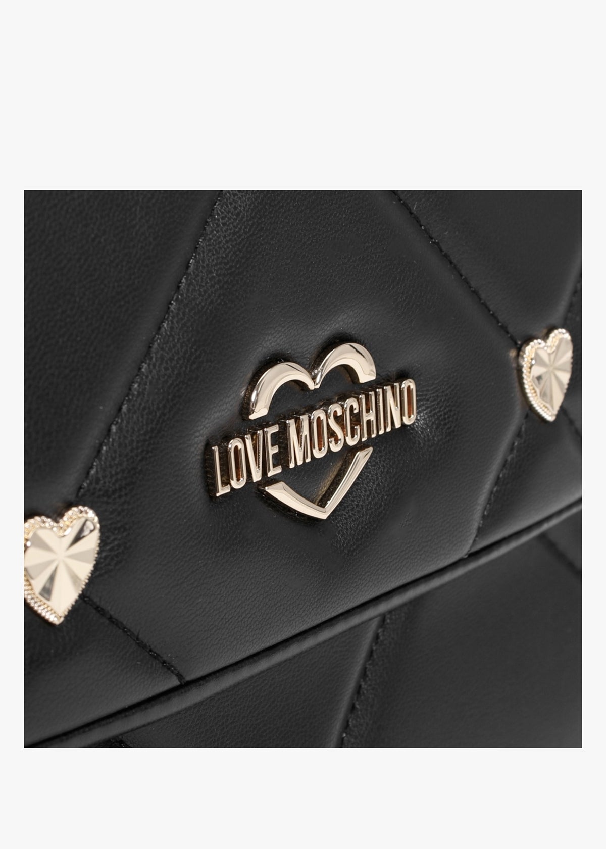 Heart Studs Black Shoulder Bag