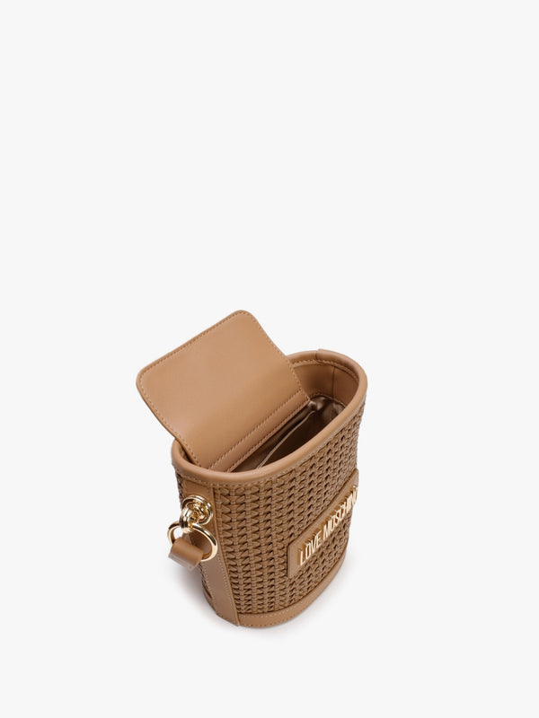 Woven Cammello Bucket Bag