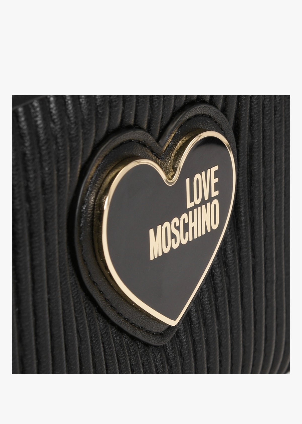 Pleated Black Zip Around Purse