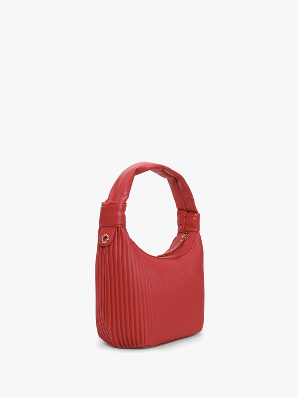 Small Pleated Rosso Hobo Bag