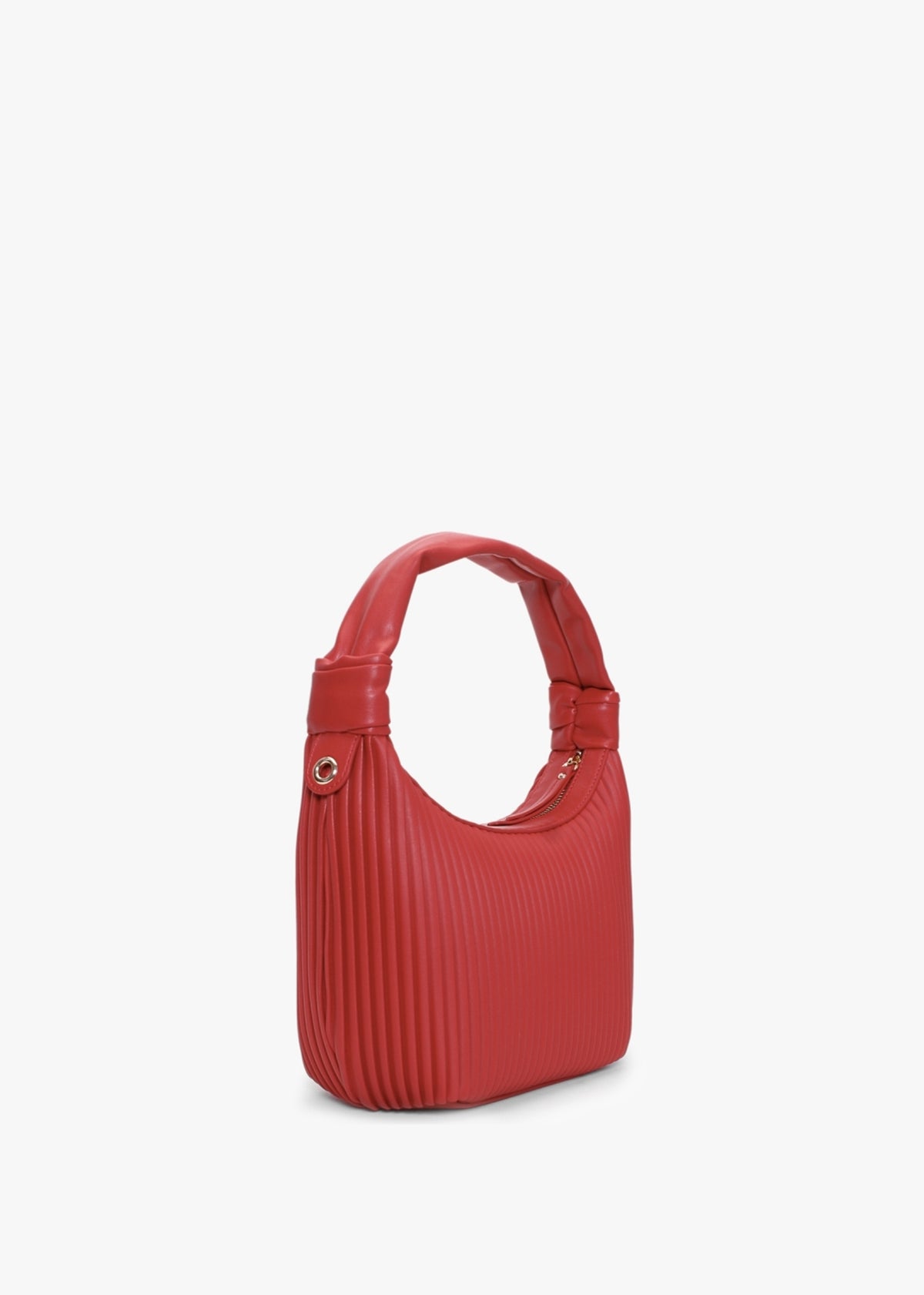 Small Pleated Rosso Hobo Bag
