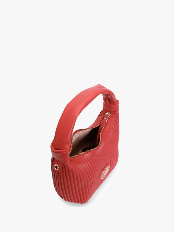 Small Pleated Rosso Hobo Bag