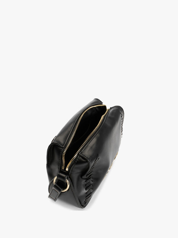 Stitch Detail Black Cross-Body Bag