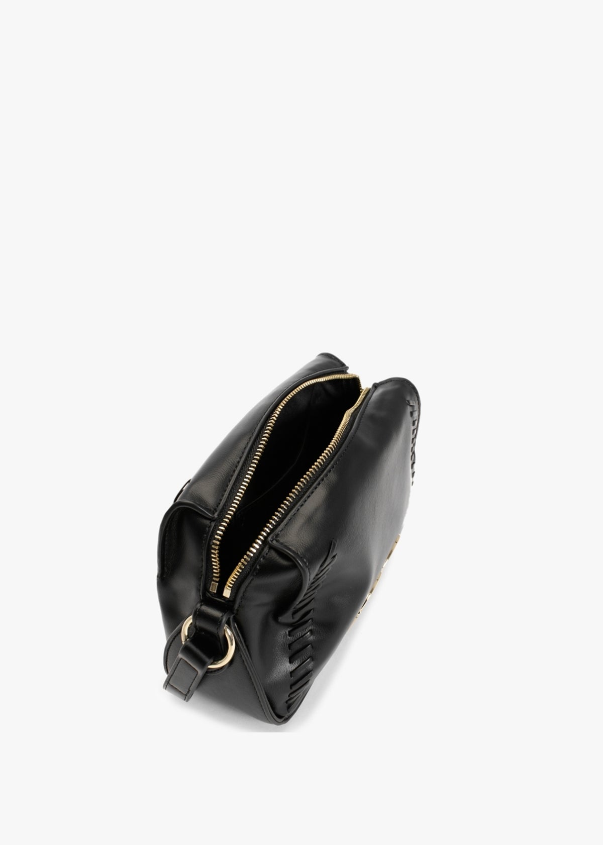 Stitch Detail Black Cross-Body Bag