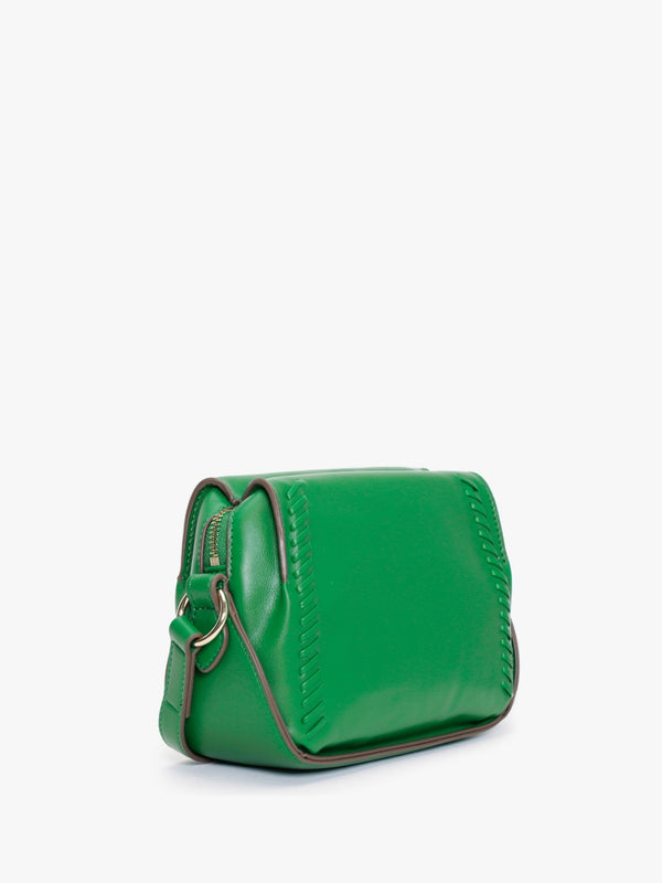 Stitch Detail Green Cross-Body Bag
