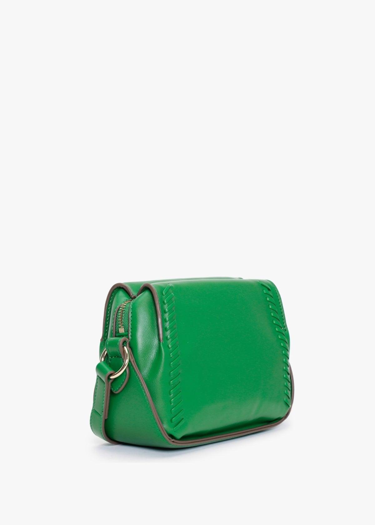 Stitch Detail Green Cross-Body Bag