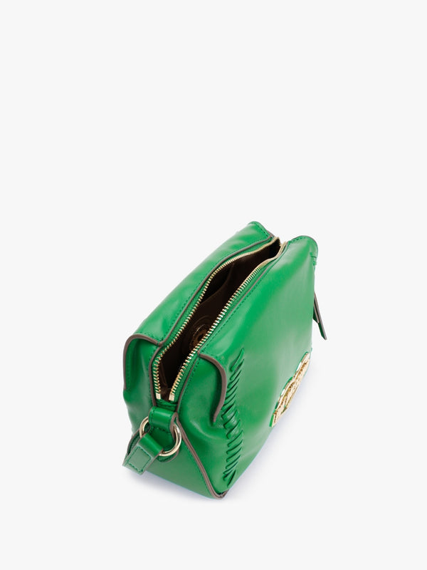 Stitch Detail Green Cross-Body Bag