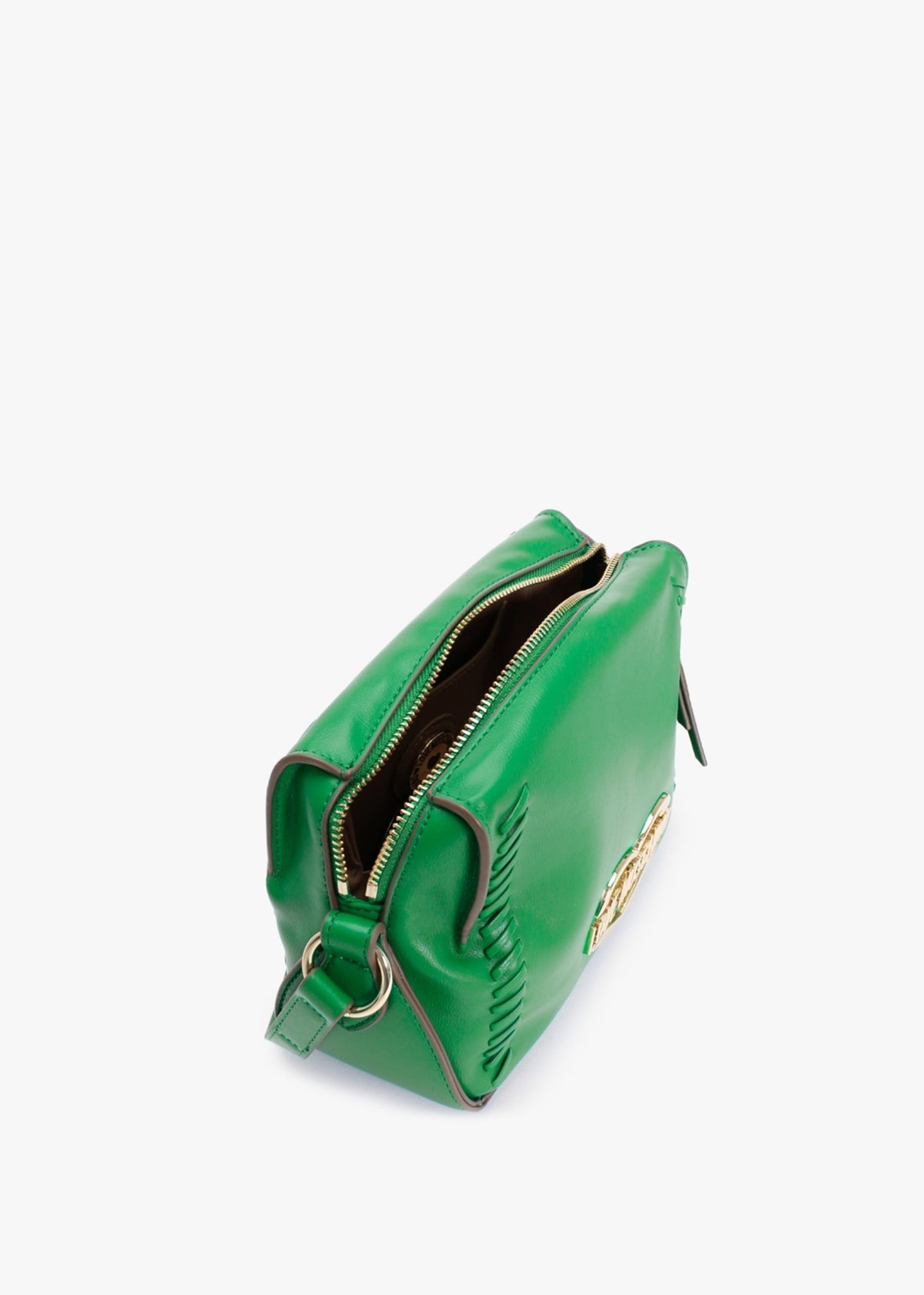 Stitch Detail Green Cross-Body Bag