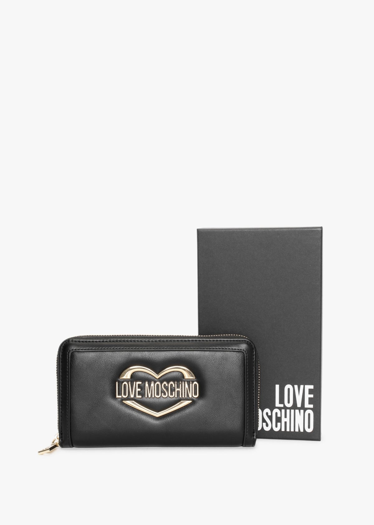 Large Black Zip Around Wallet