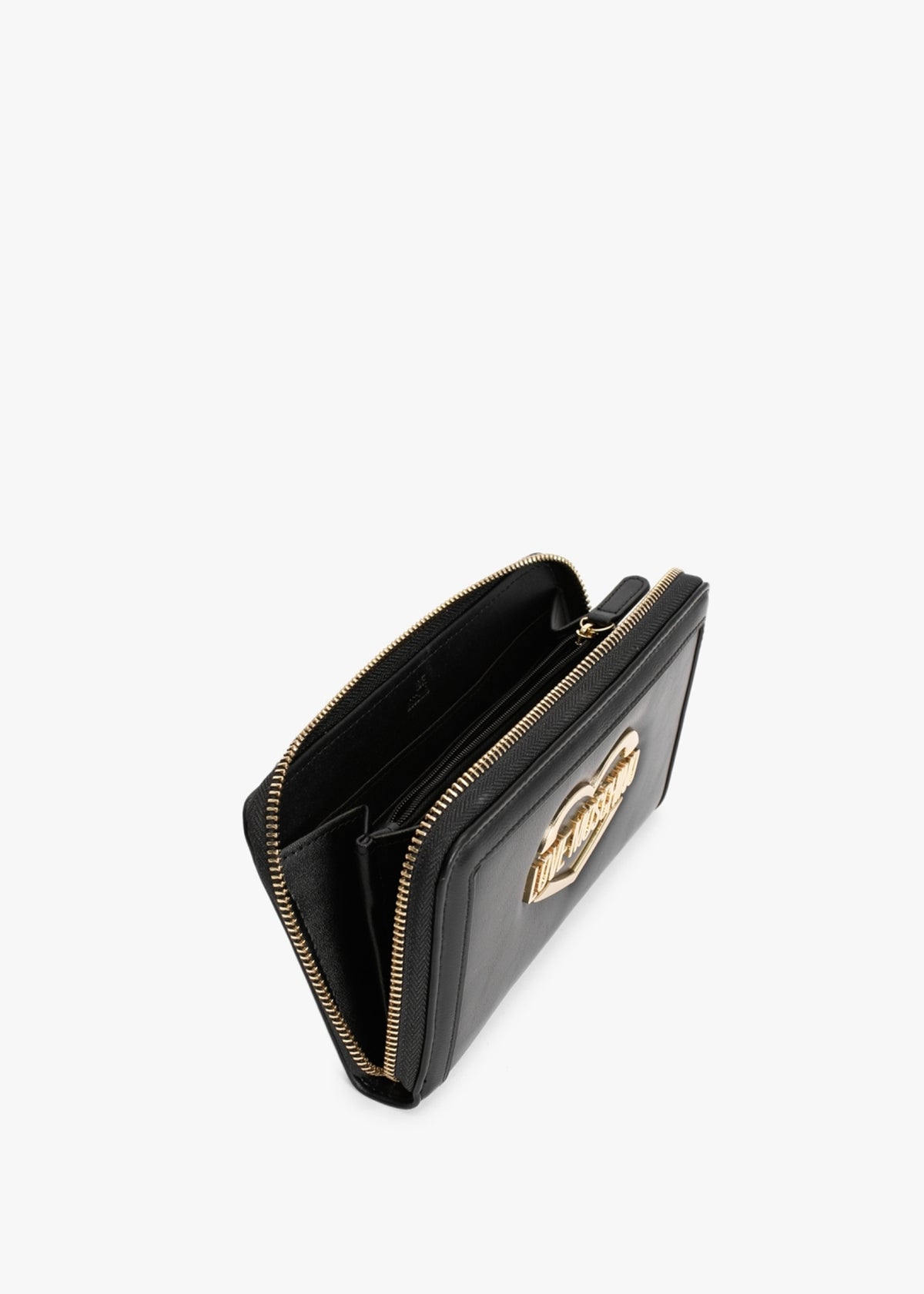 Large Black Zip Around Wallet