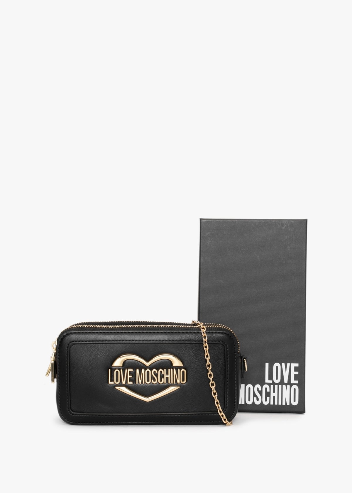 Large Black Zip Around Wallet On A Chain