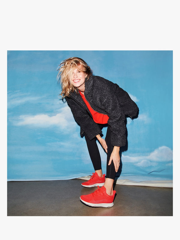 Vitamin FFX Knit Neon Orange Red Trainers