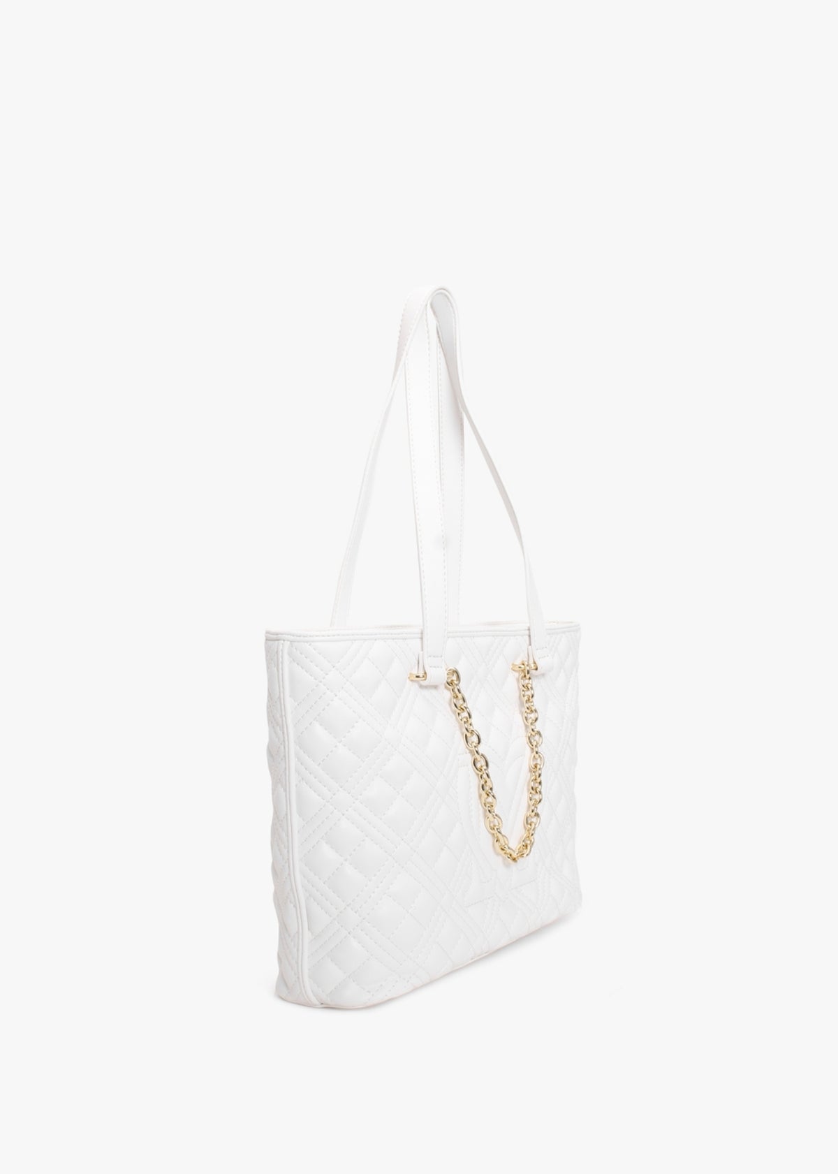 Diamond Quilt Off White Shopper Bag