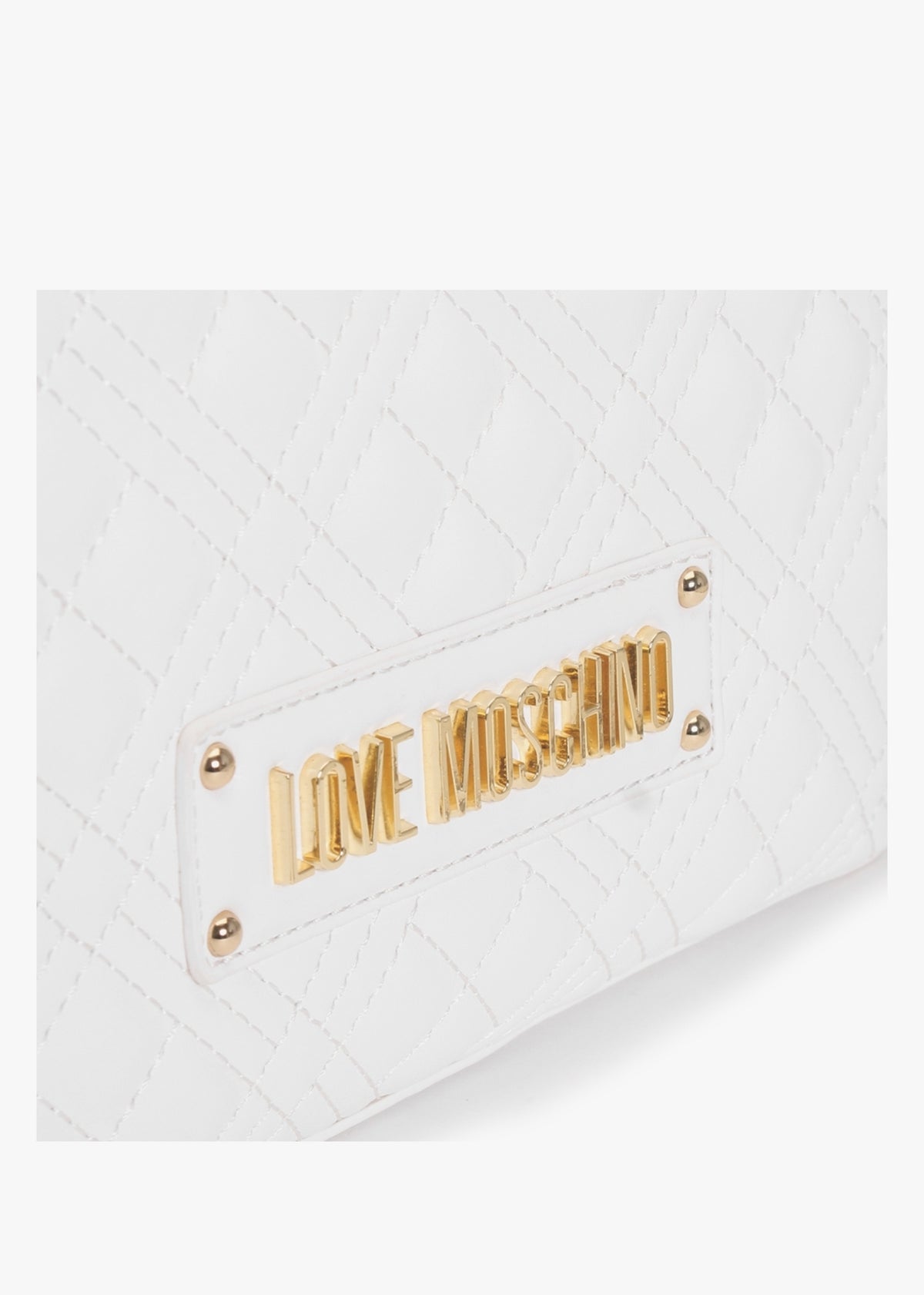 Diamond Quilt Off White Shopper Bag