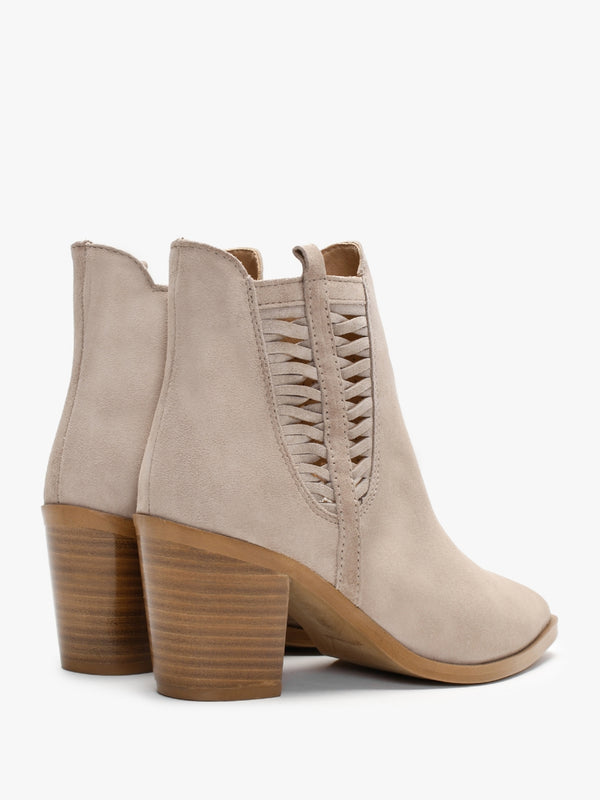 Oakland Dessert Suede Lattice Ankle Boots