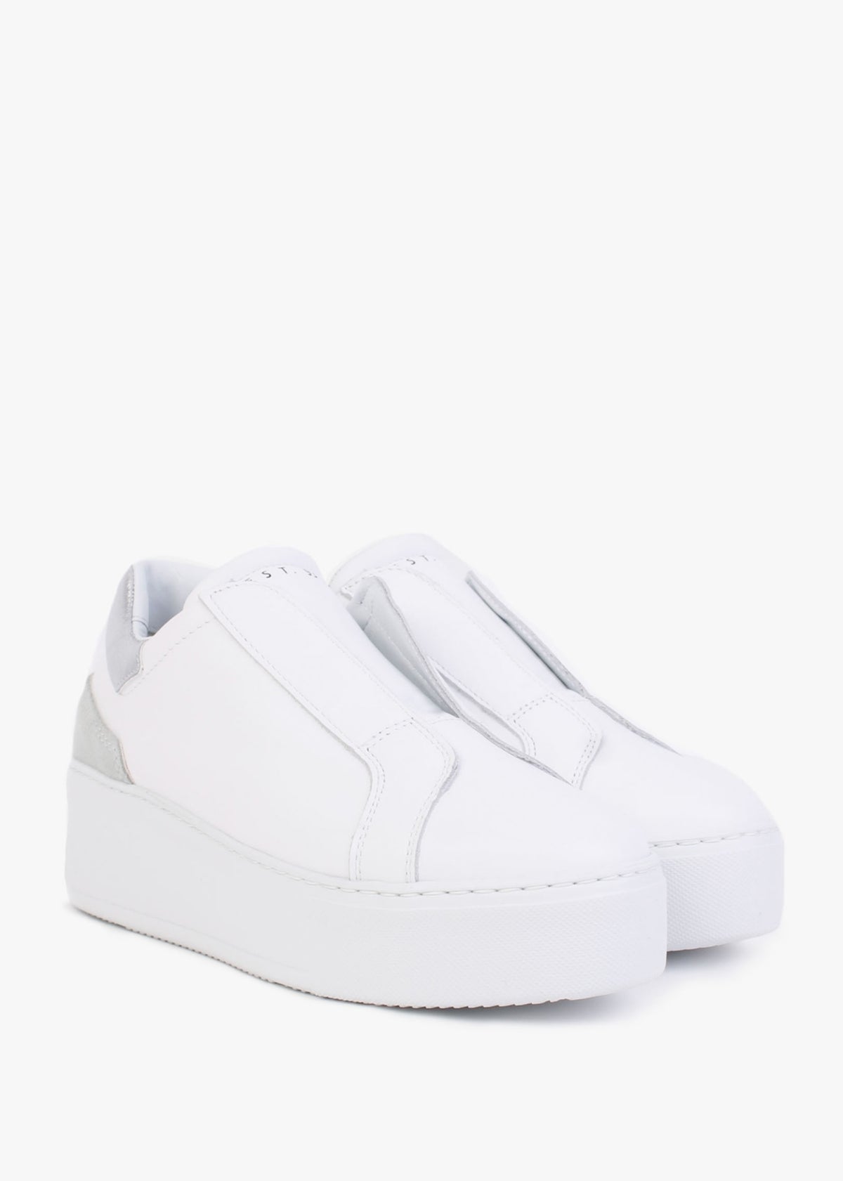 Sibslip Silver Leather Flatform Trainers