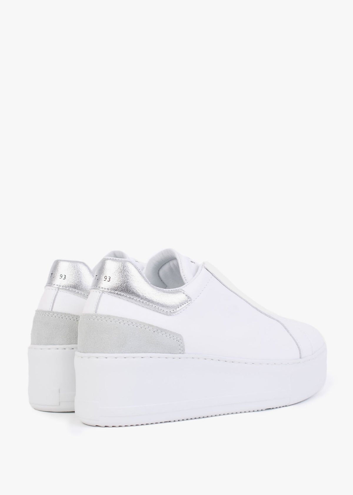Sibslip Silver Leather Flatform Trainers