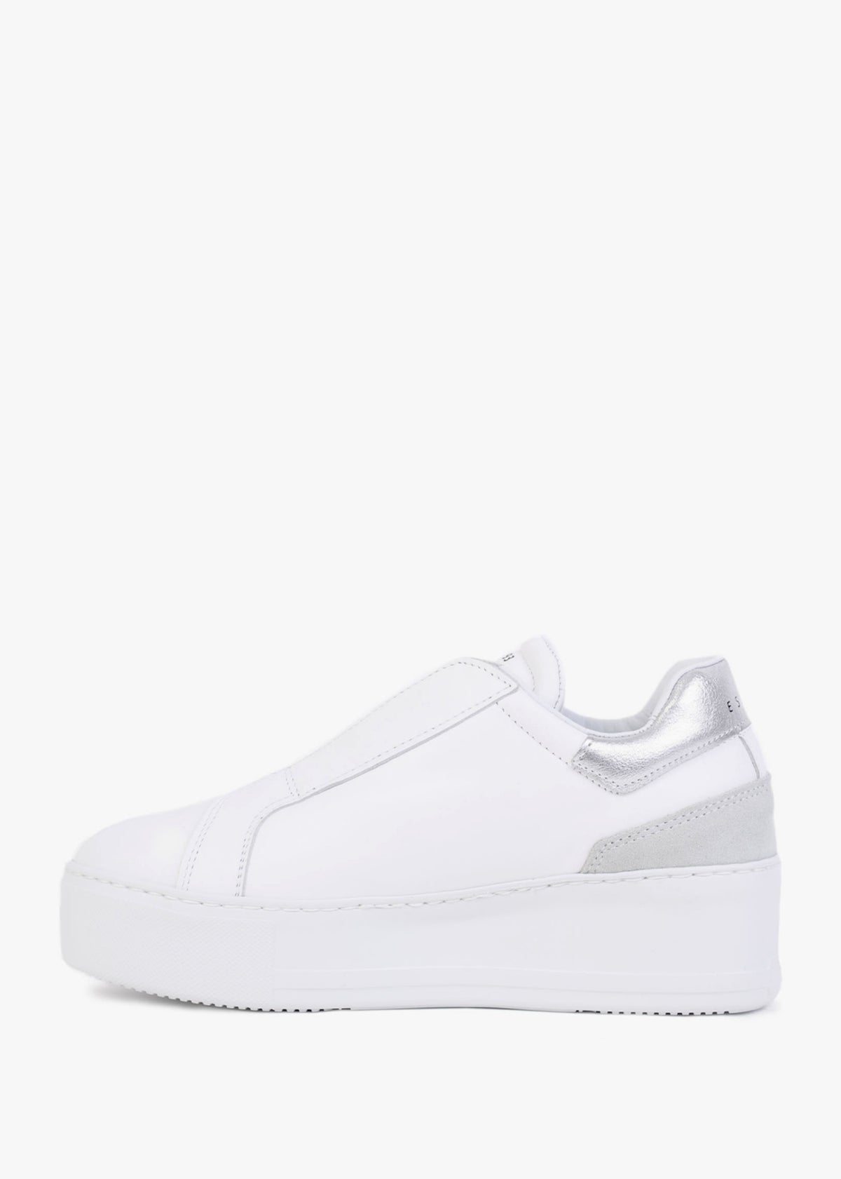 Sibslip Silver Leather Flatform Trainers