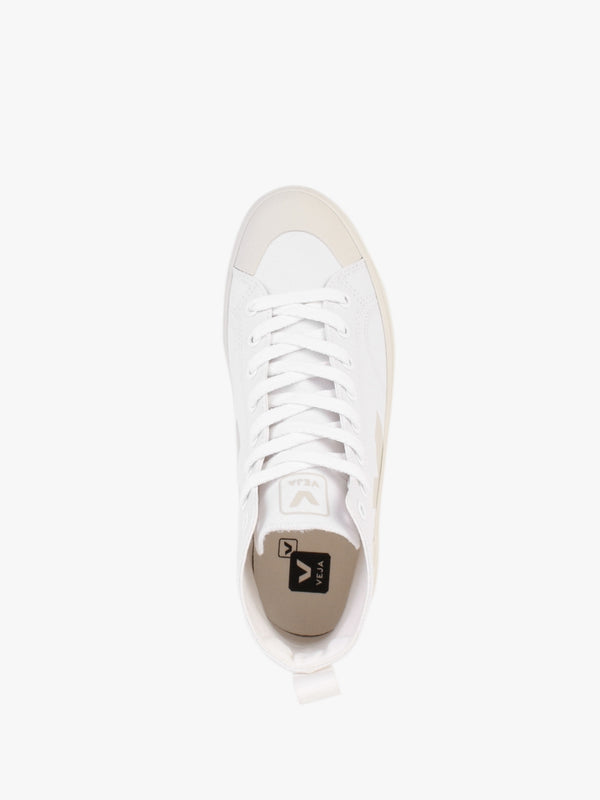 Nova Vegan Canvas White Pierre High Top Trainers