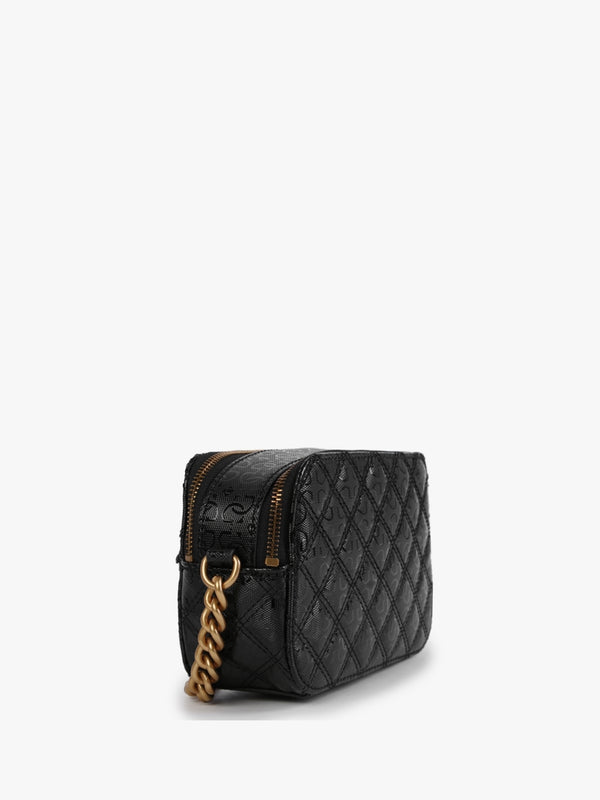Noelle Quilt Black Logo Cross-Body Camera Bag