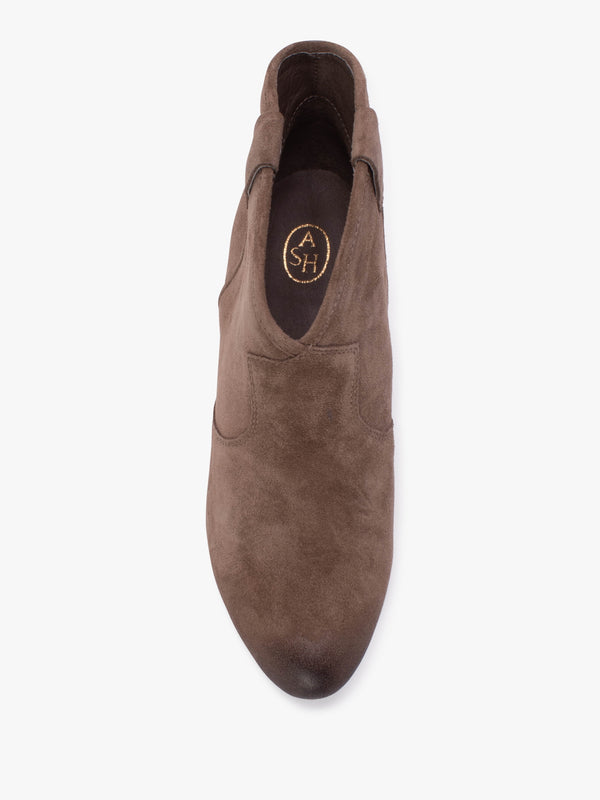 Jalouse Taupe Suede Western Ankle Boots