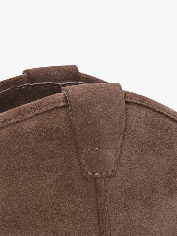 Jalouse Taupe Suede Western Ankle Boots