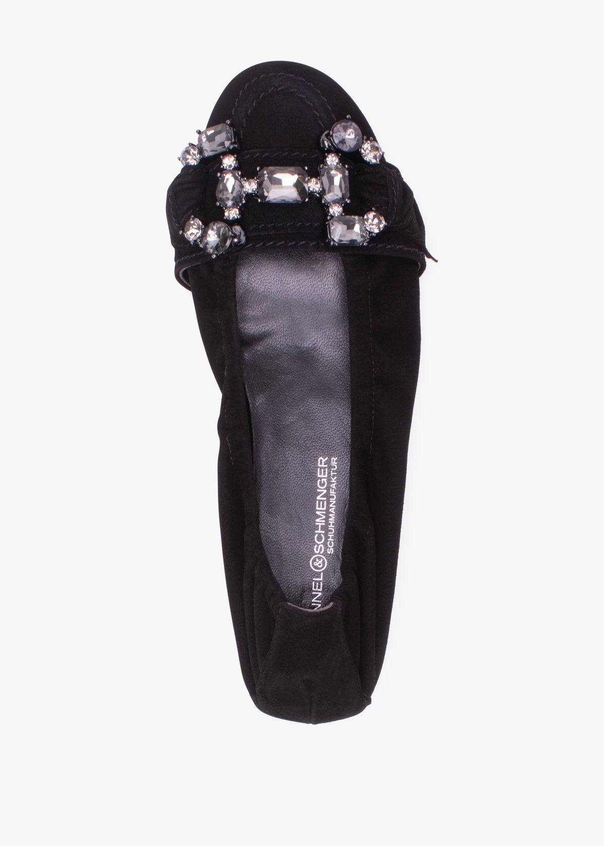 Malu Jewel Embellished Black Smoke Suede Pumps