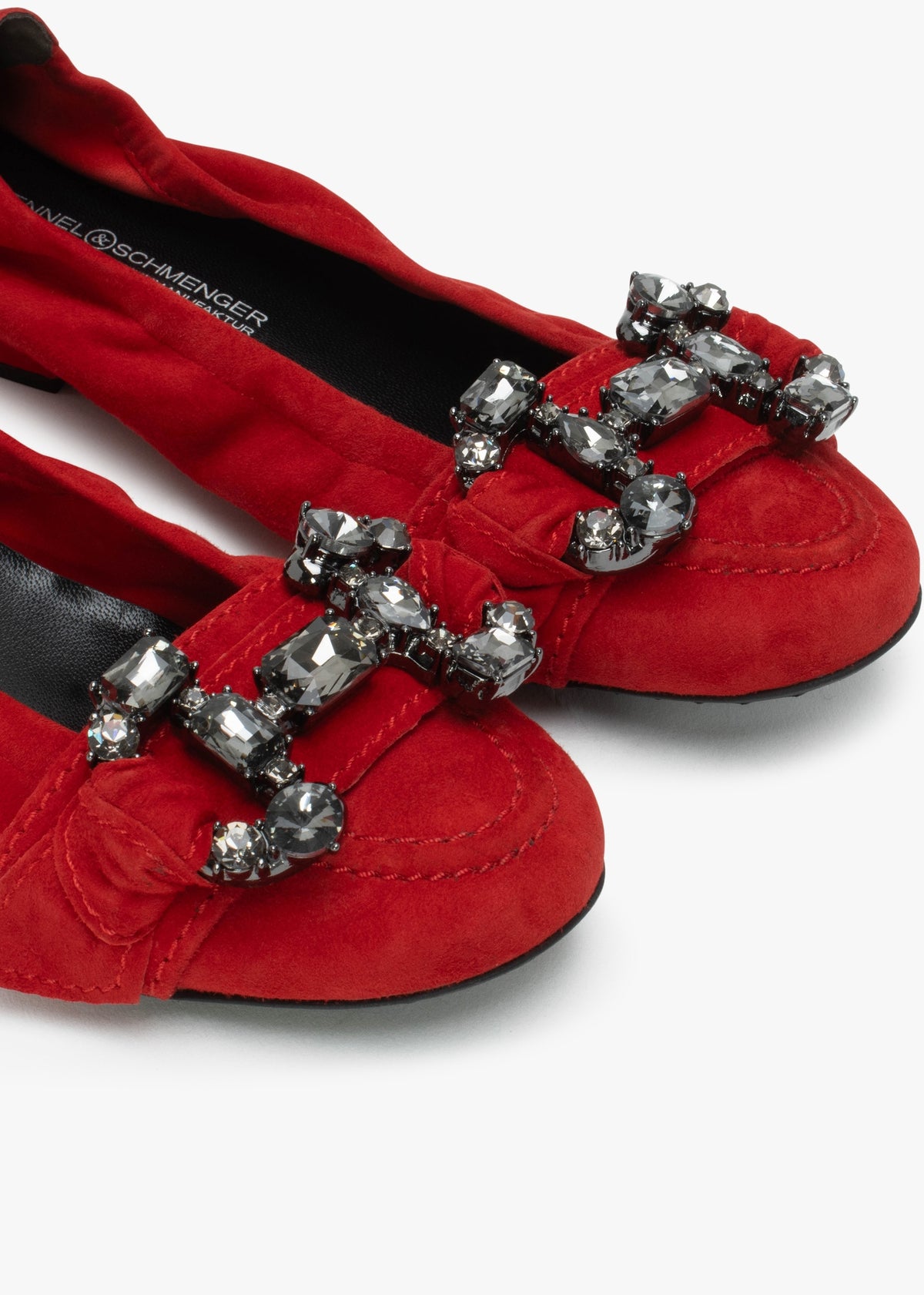 Malu Jewel Embellished Rosso Smoke Suede Pumps