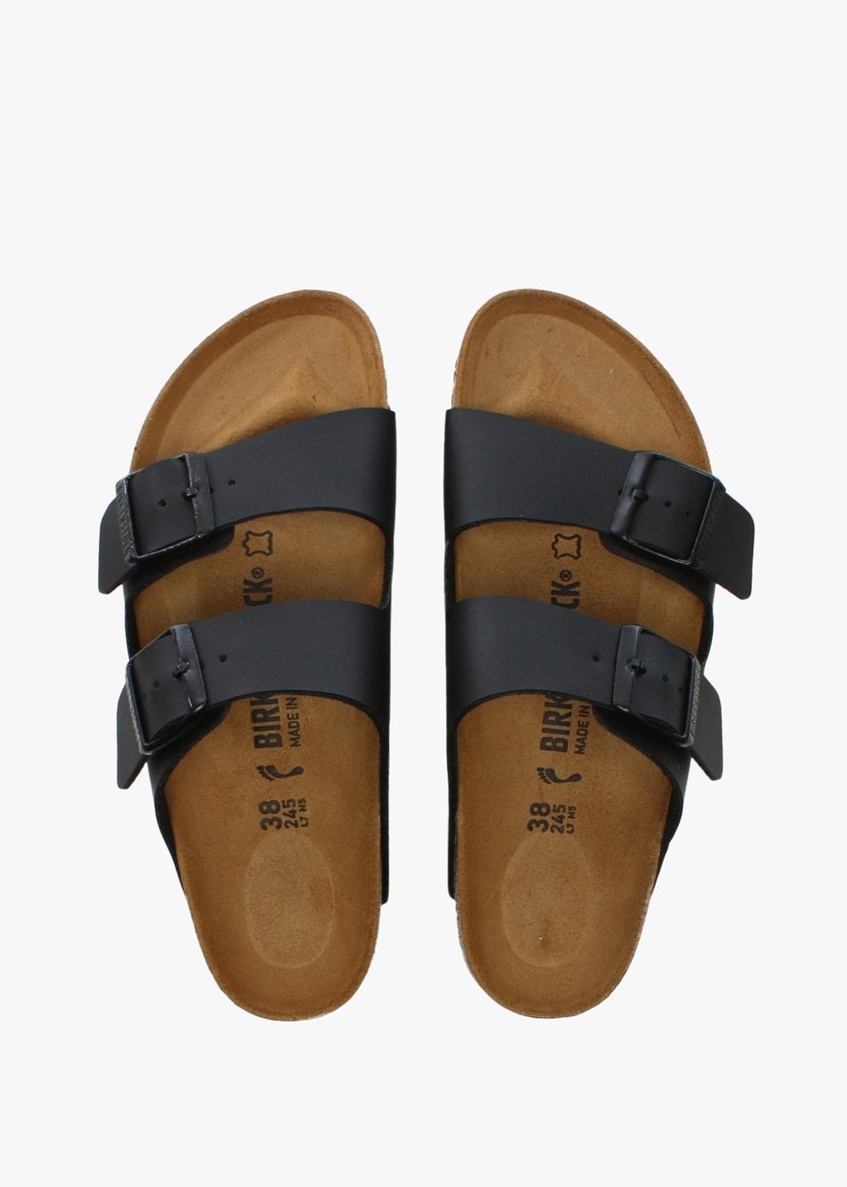 Arizona Birko-Flor Black Two Bar Mules