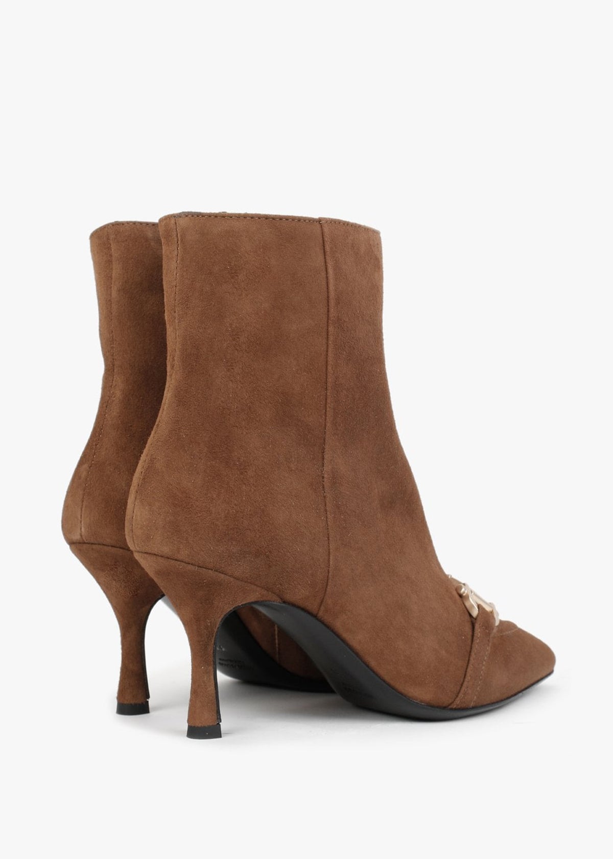 Nuckle Tan Suede Horsebit Ankle Boots