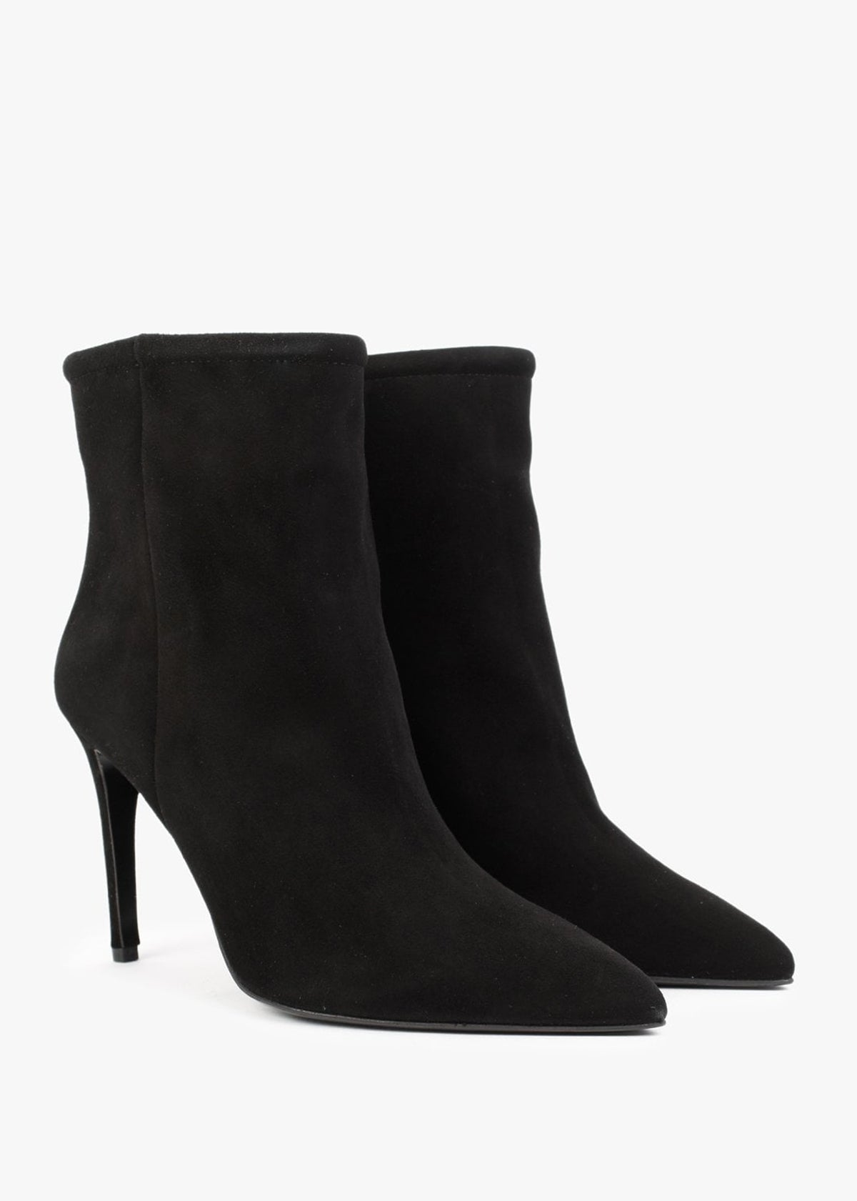 Nully Black Suede High Heel Ankle Boots