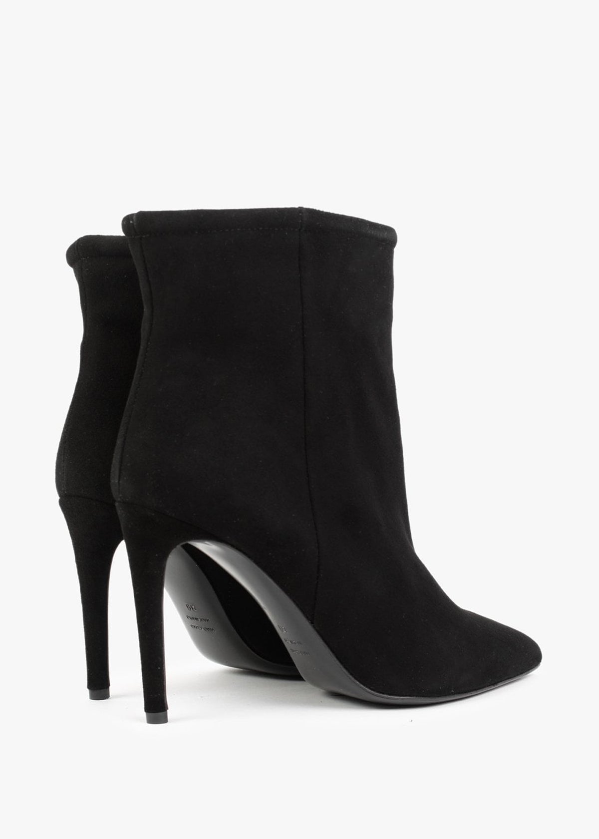 Nully Black Suede High Heel Ankle Boots