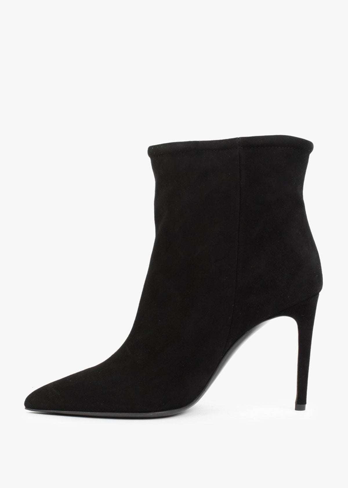 Nully Black Suede High Heel Ankle Boots