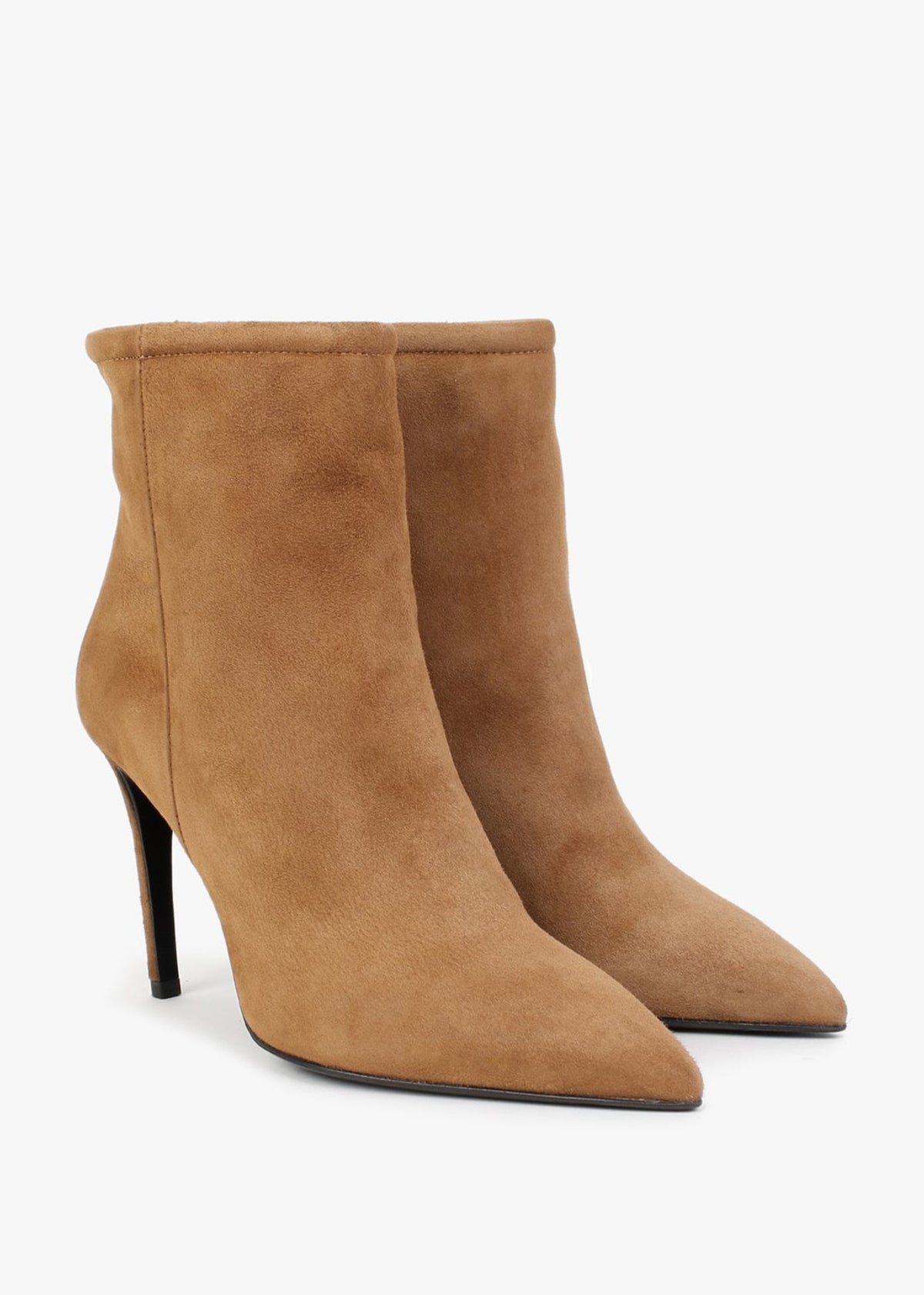 Nully Tan Suede High Heel Ankle Boots
