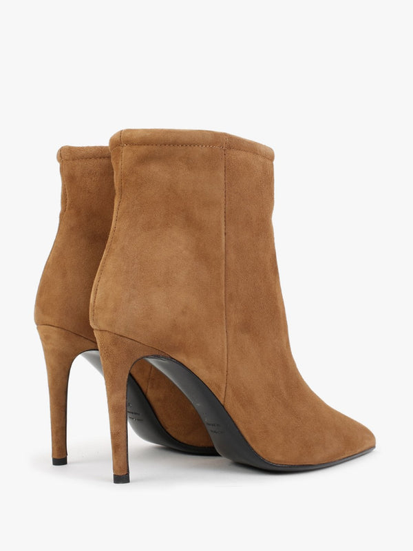 Nully Tan Suede High Heel Ankle Boots