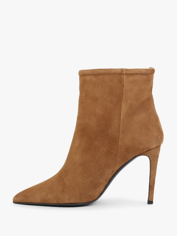 Nully Tan Suede High Heel Ankle Boots