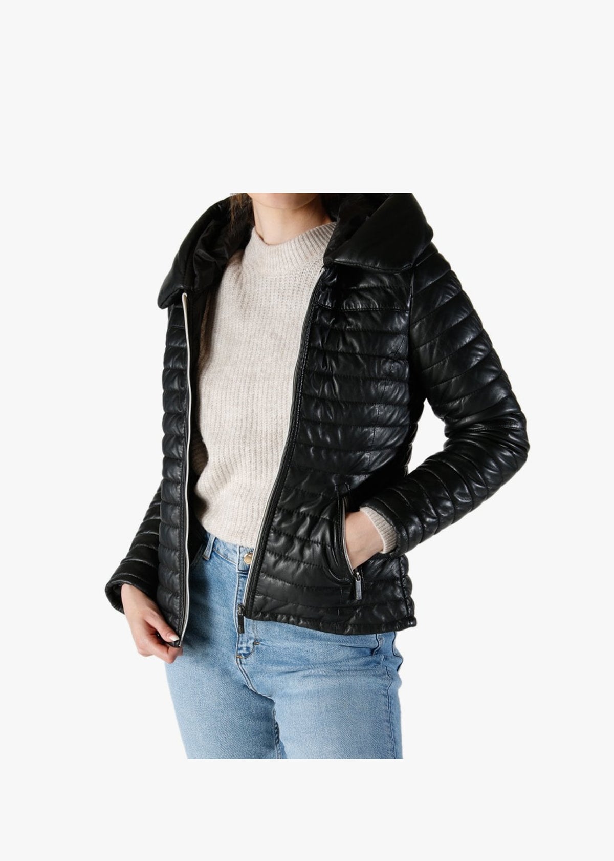 Hyper Quilted Black Leather Jacket