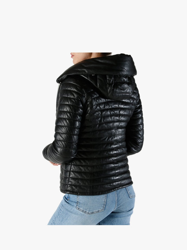 Hyper Quilted Black Leather Jacket
