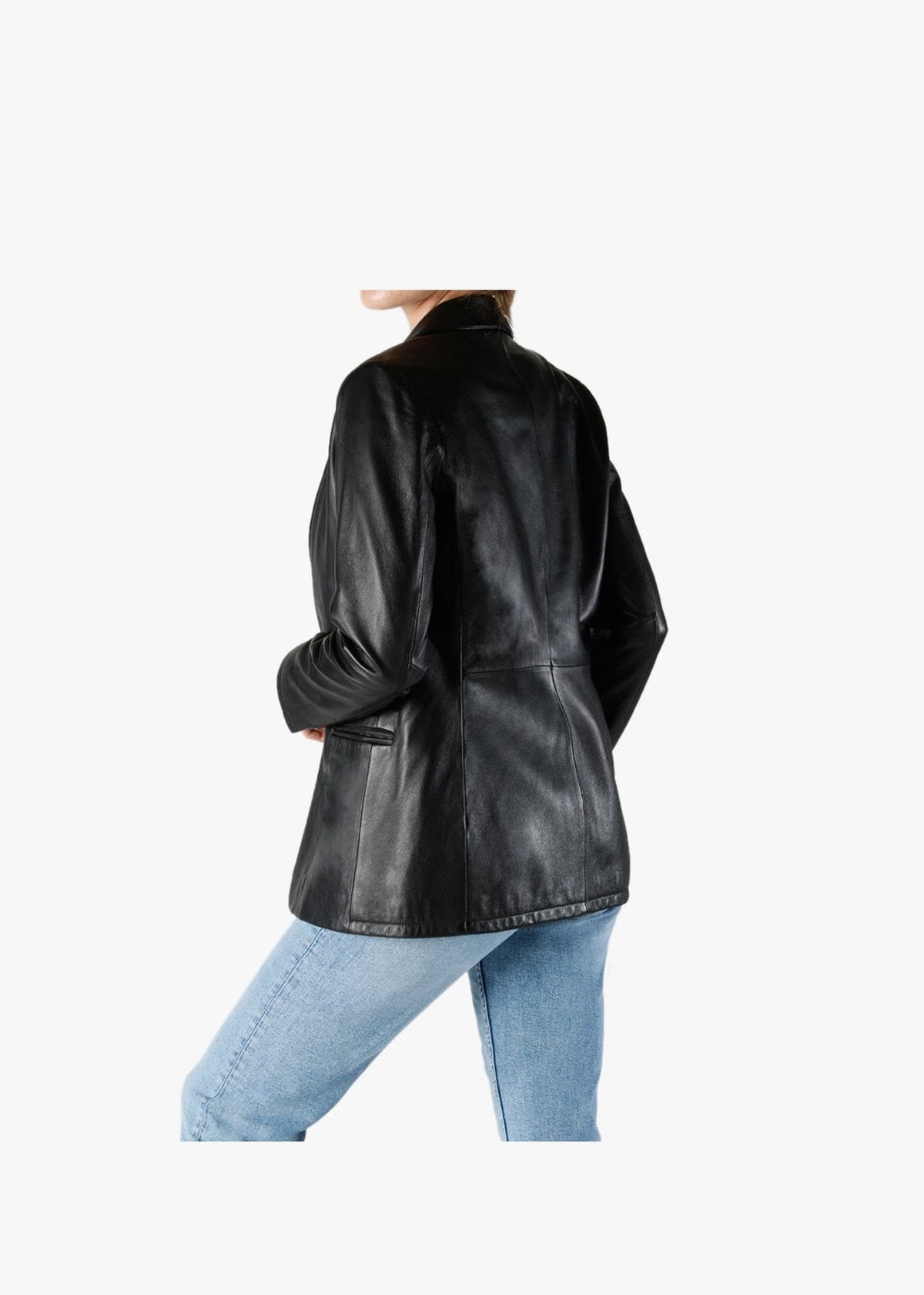 Meg Black Leather Blazer