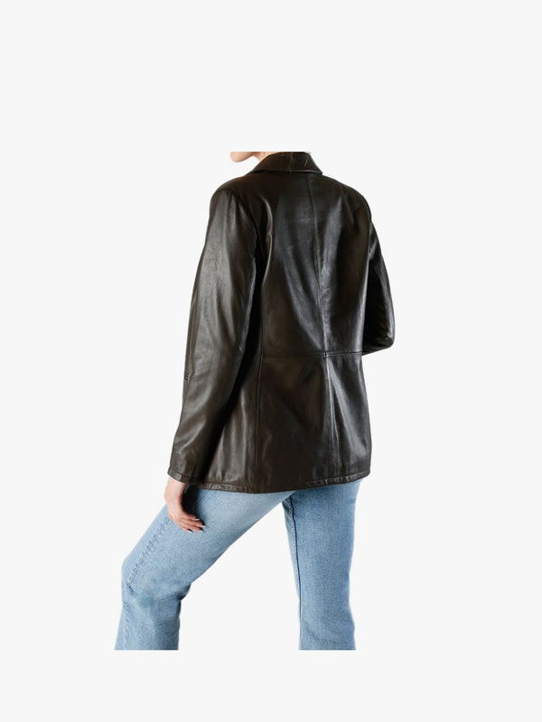 Meg Brown Leather Blazer