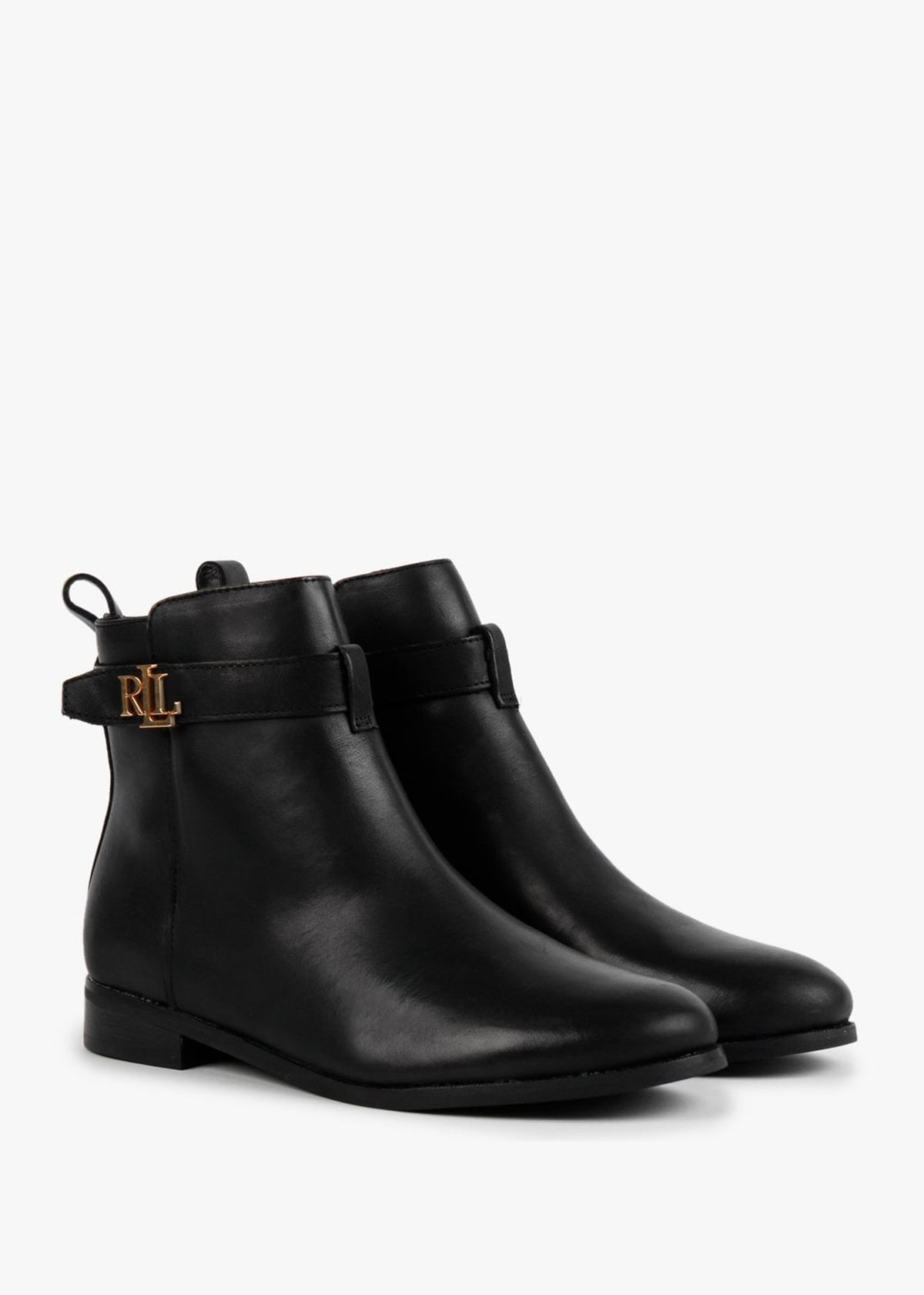 Briele Black Leather Ankle Boots