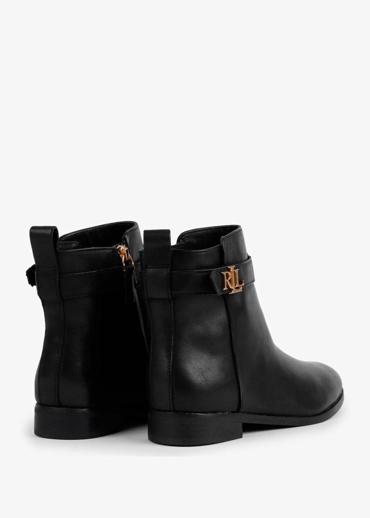 Briele Black Leather Ankle Boots