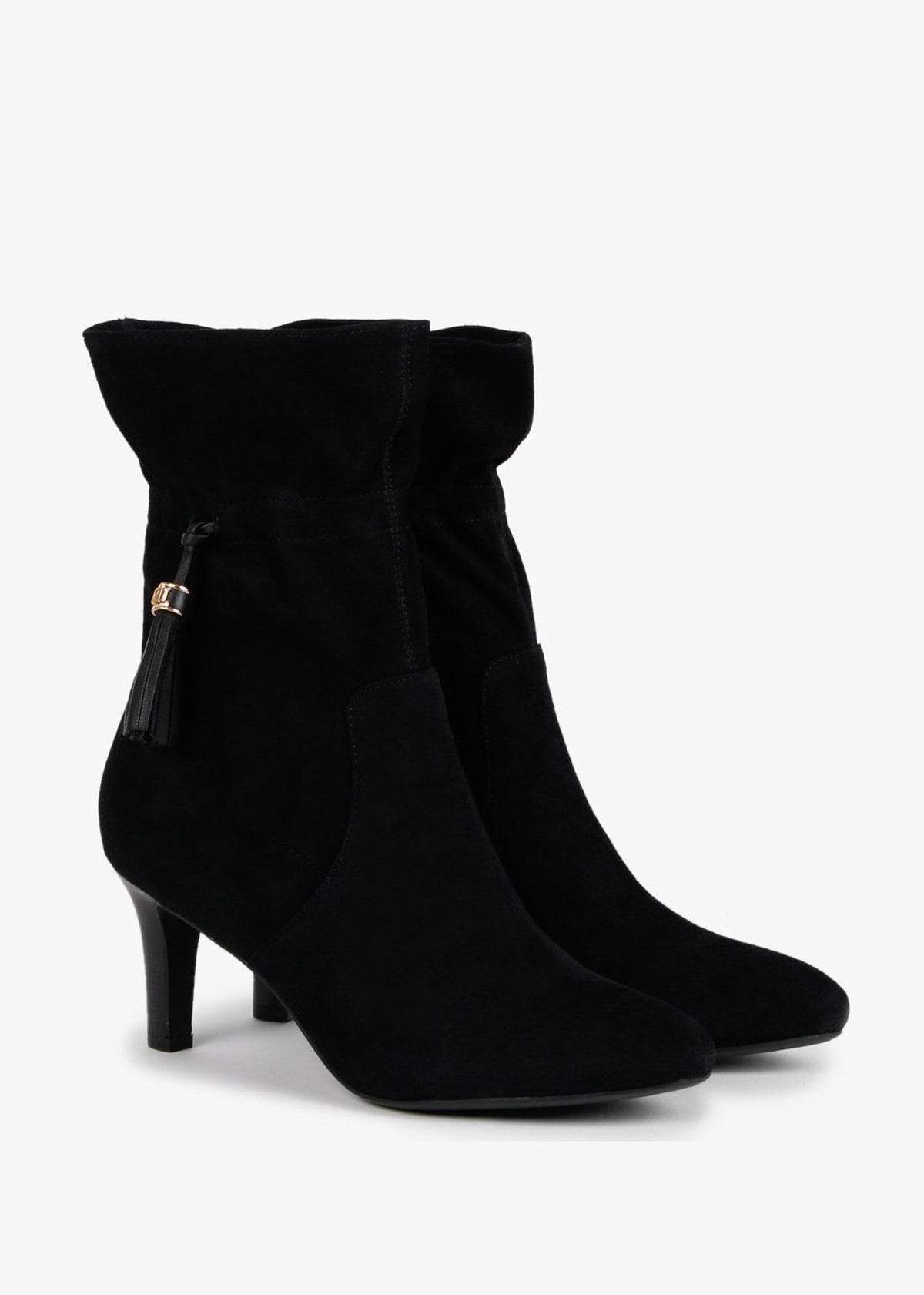 Candace Black Suede Ankle Boots