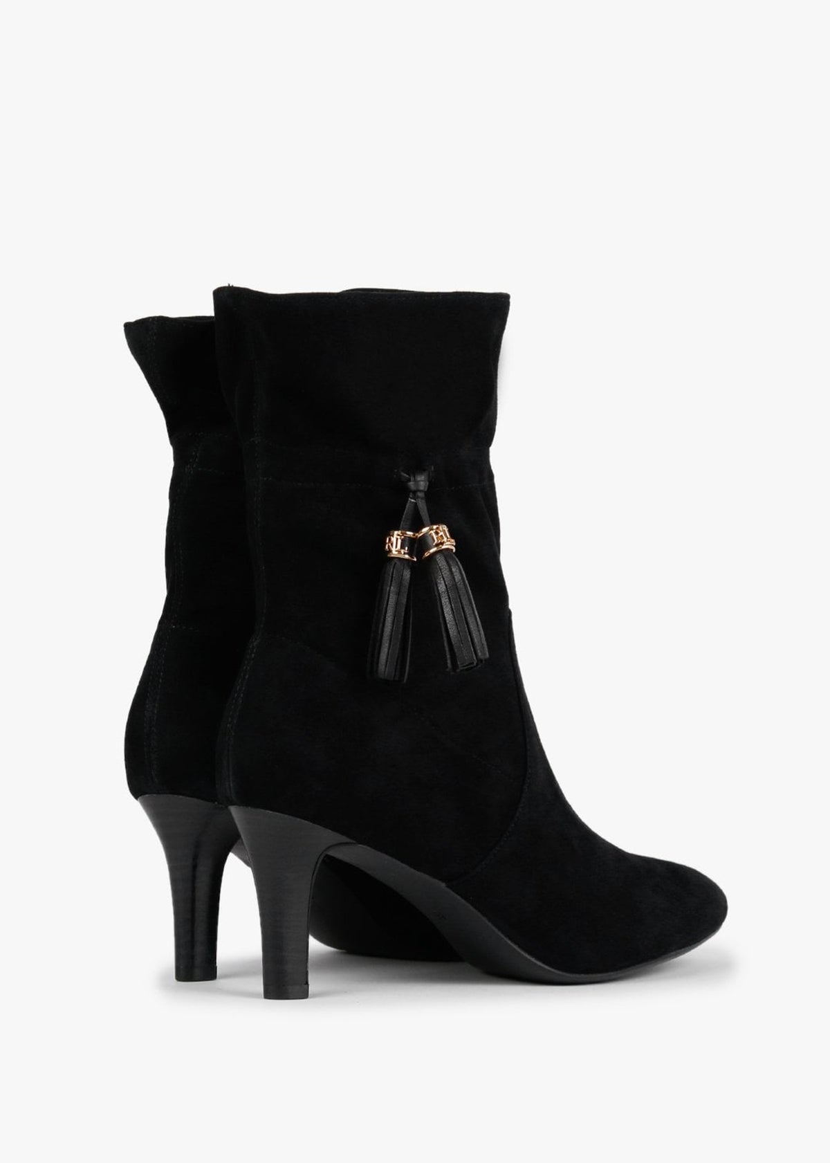 Candace Black Suede Ankle Boots