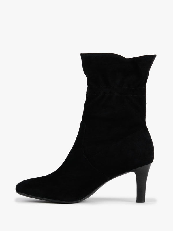Candace Black Suede Ankle Boots