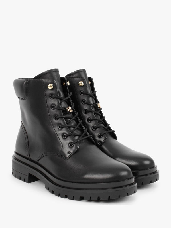 Carlee Black Leather Ankle Boots